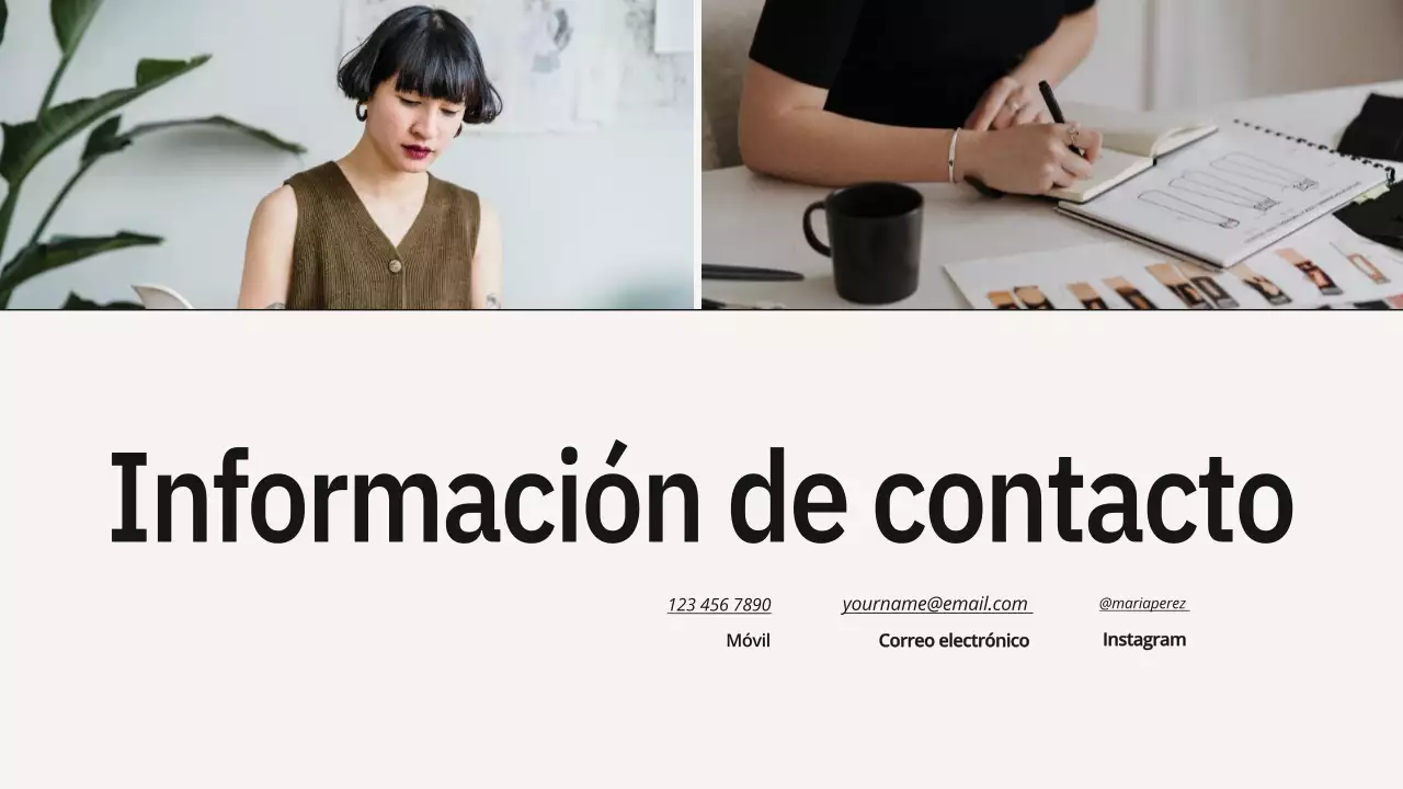 Cartera de diseño gráfico minimalista en beige y negro