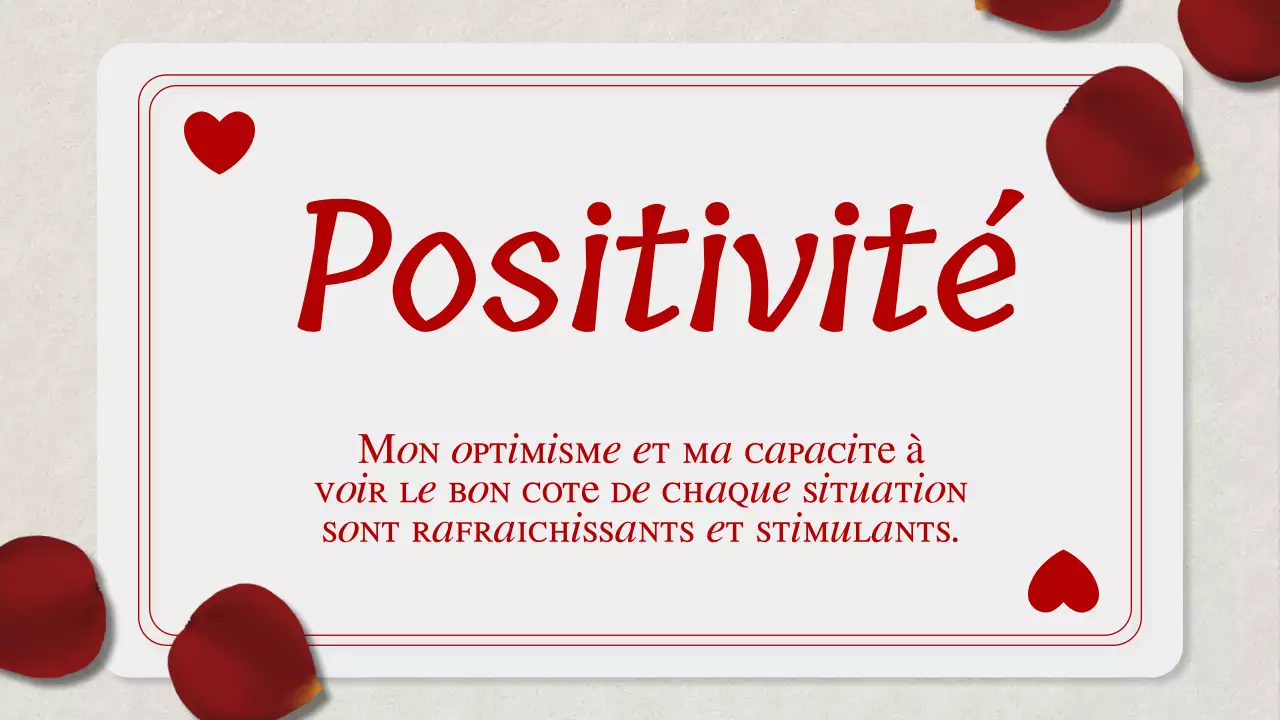 Rouge Blanc Elégant Proposition d'auto-motivation