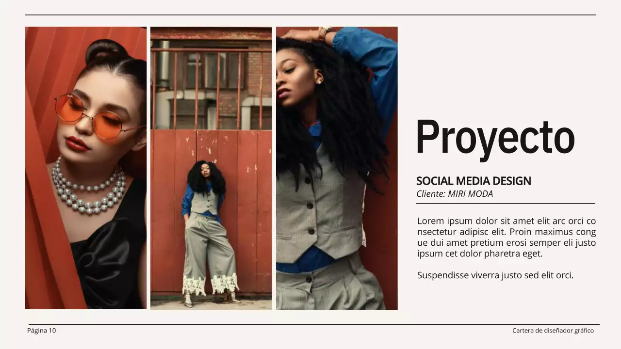 Cartera de diseño gráfico minimalista en beige y negro