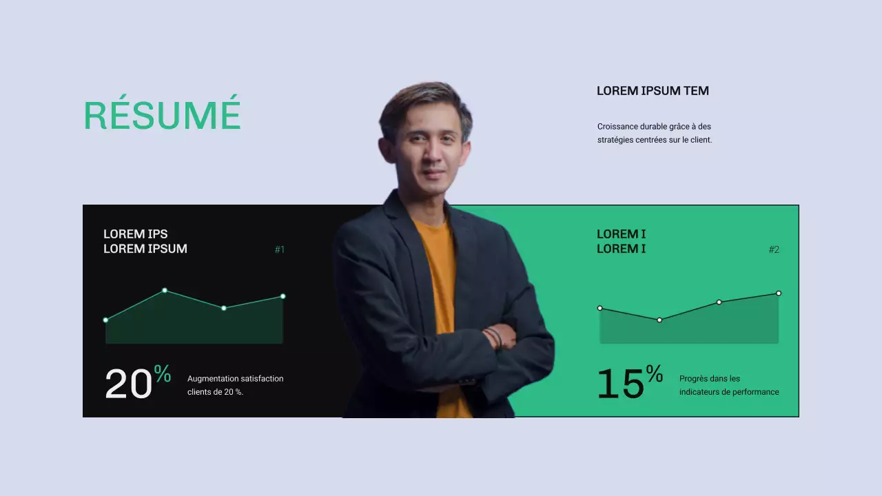 Rapport OKR moderne vert et bleu