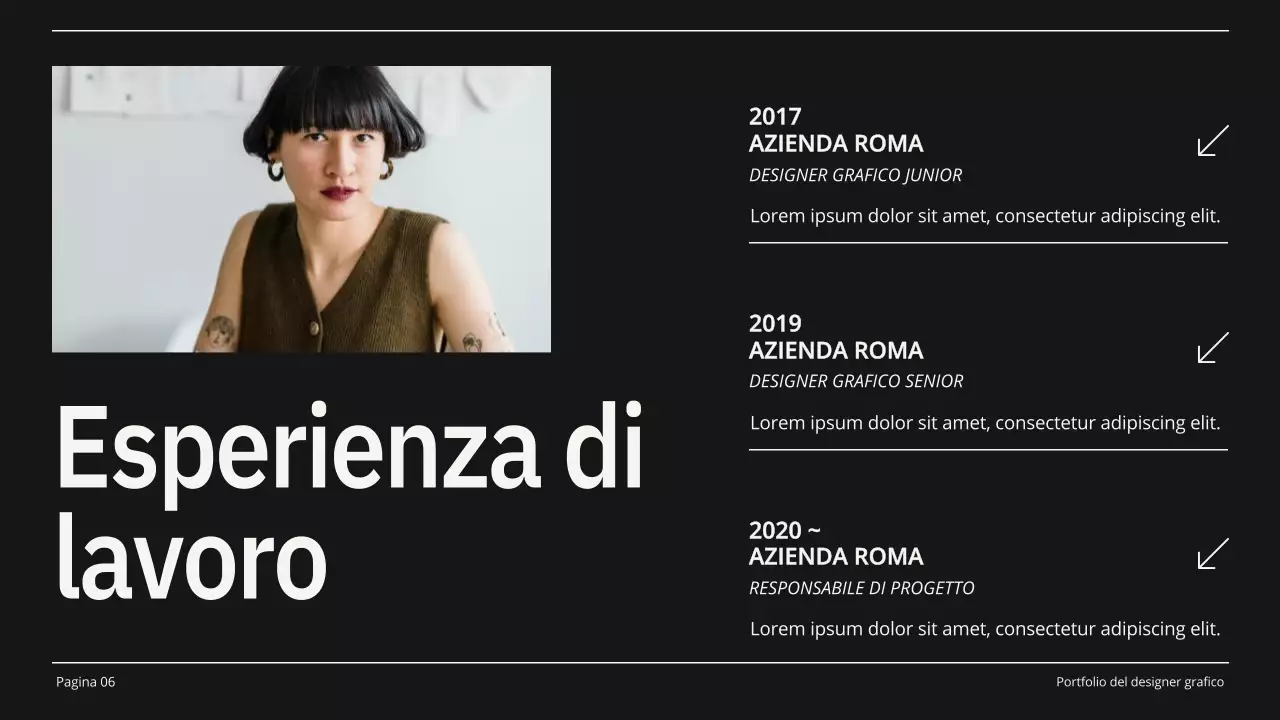 Portafoglio di designer grafico minimalista beige e nero