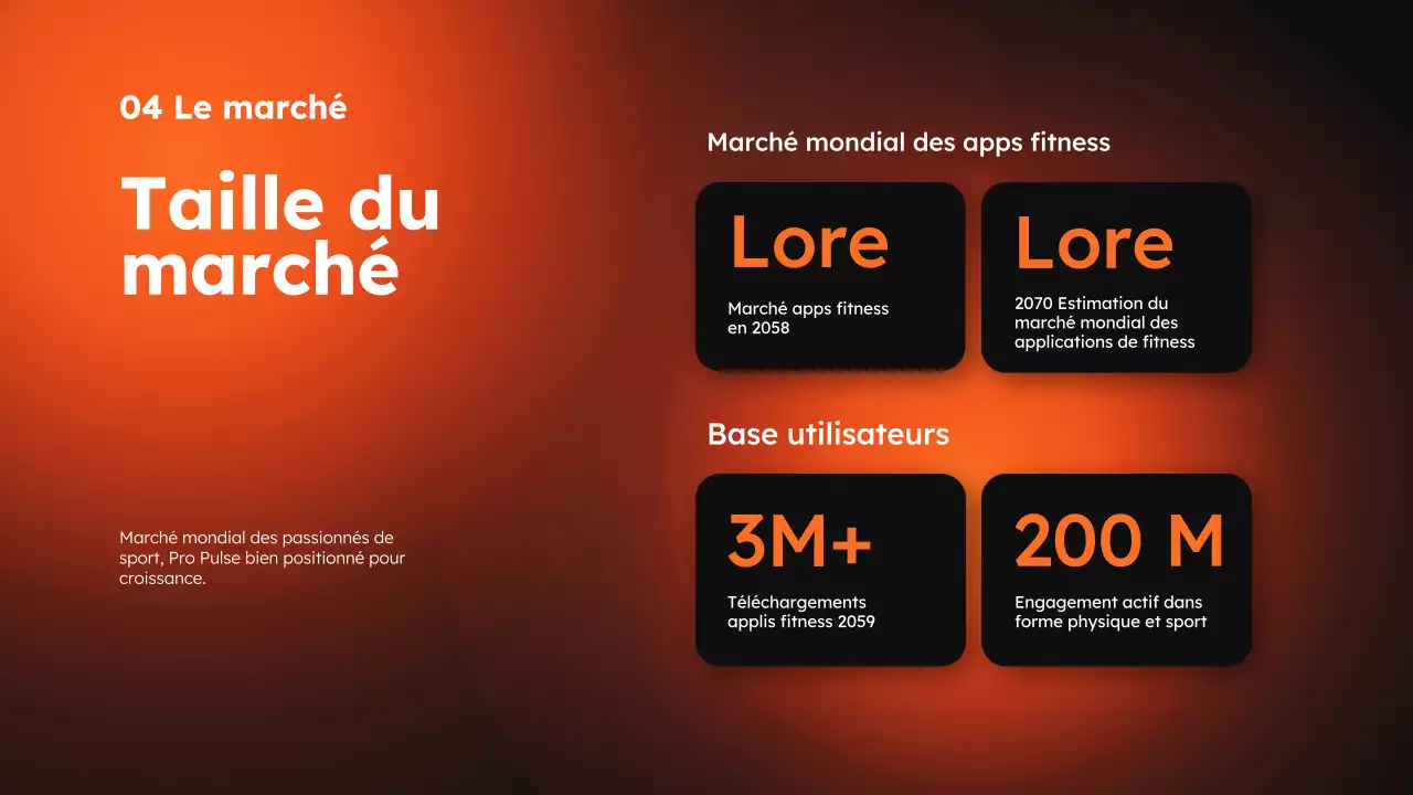 Applis de sport et de fitness modernes orange et noires Product Pitch