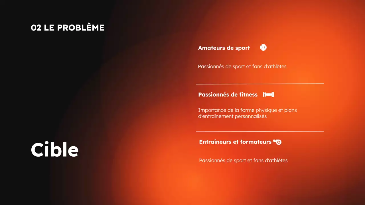 Applis de sport et de fitness modernes orange et noires Product Pitch