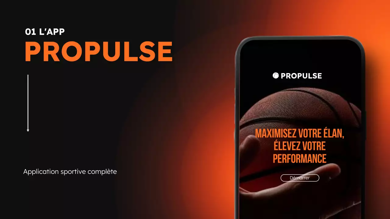 Applis de sport et de fitness modernes orange et noires Product Pitch