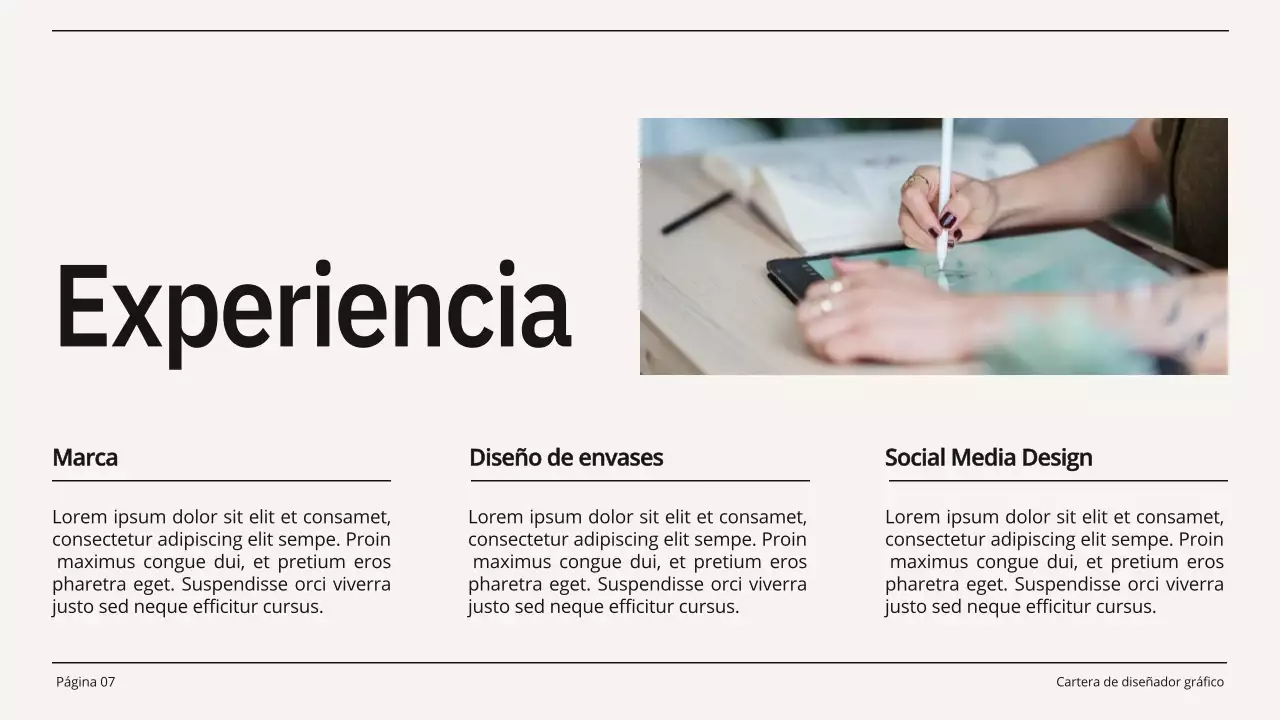 Cartera de diseño gráfico minimalista en beige y negro