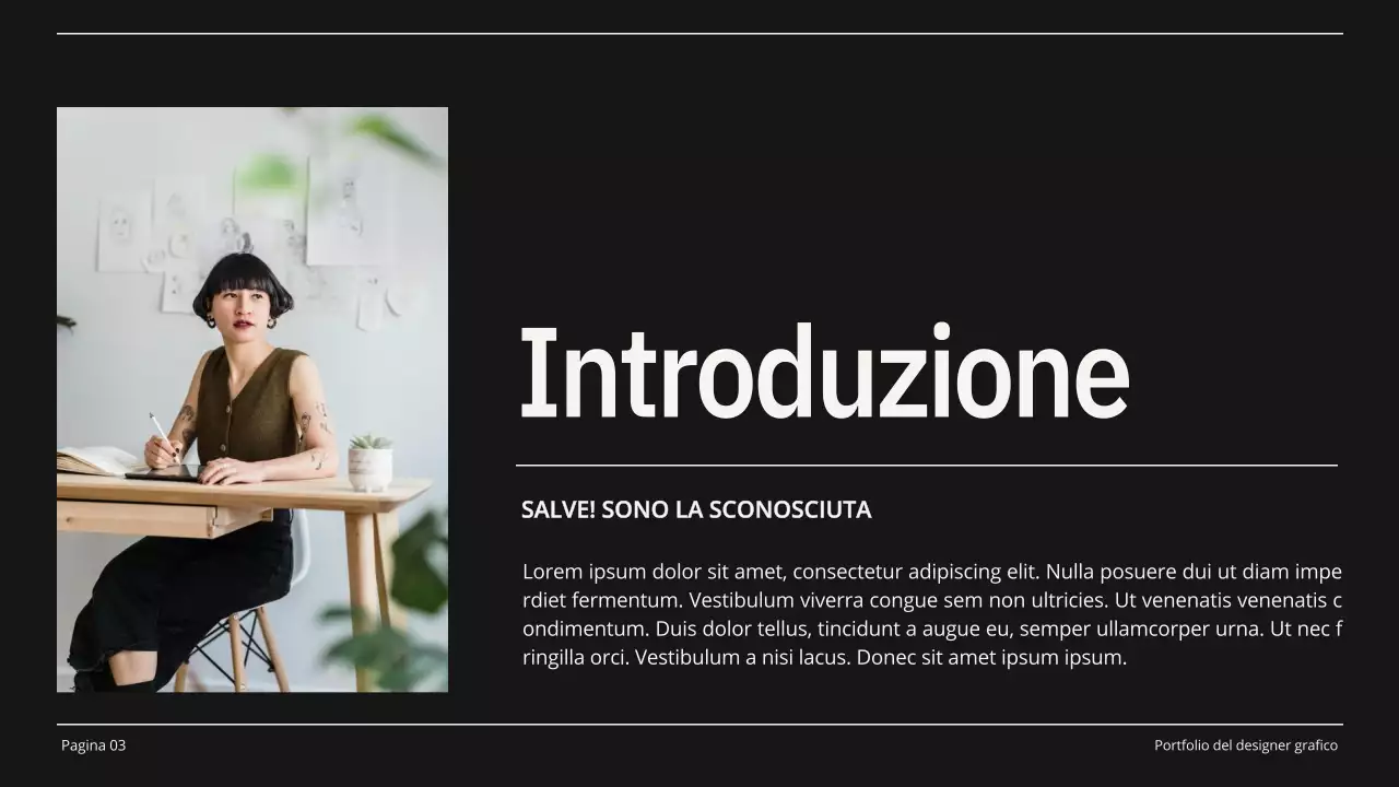 Portafoglio di designer grafico minimalista beige e nero