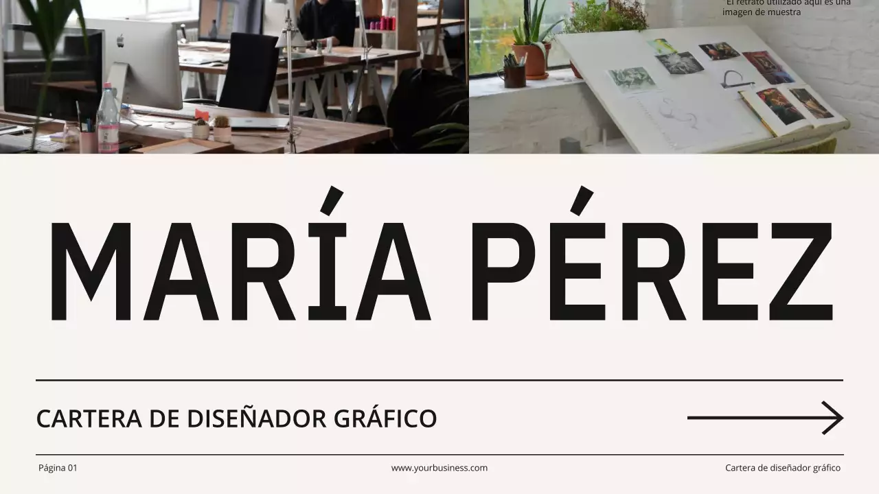 Cartera de diseño gráfico minimalista en beige y negro