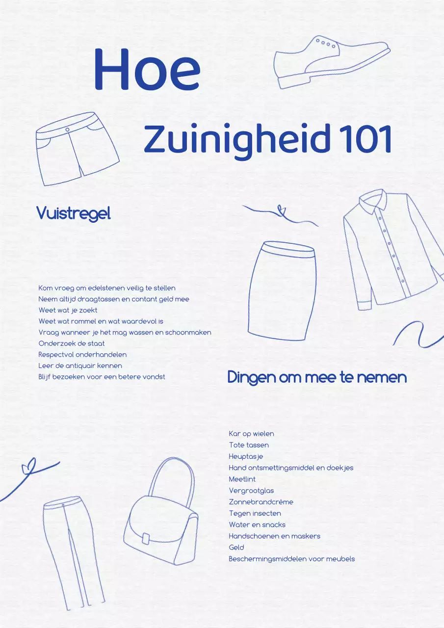 Blauw en wit eenvoudige tips voor kringloopwinkels