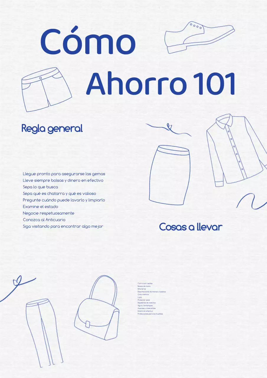 Guía de trucos de segunda mano sencillos en azul y blanco