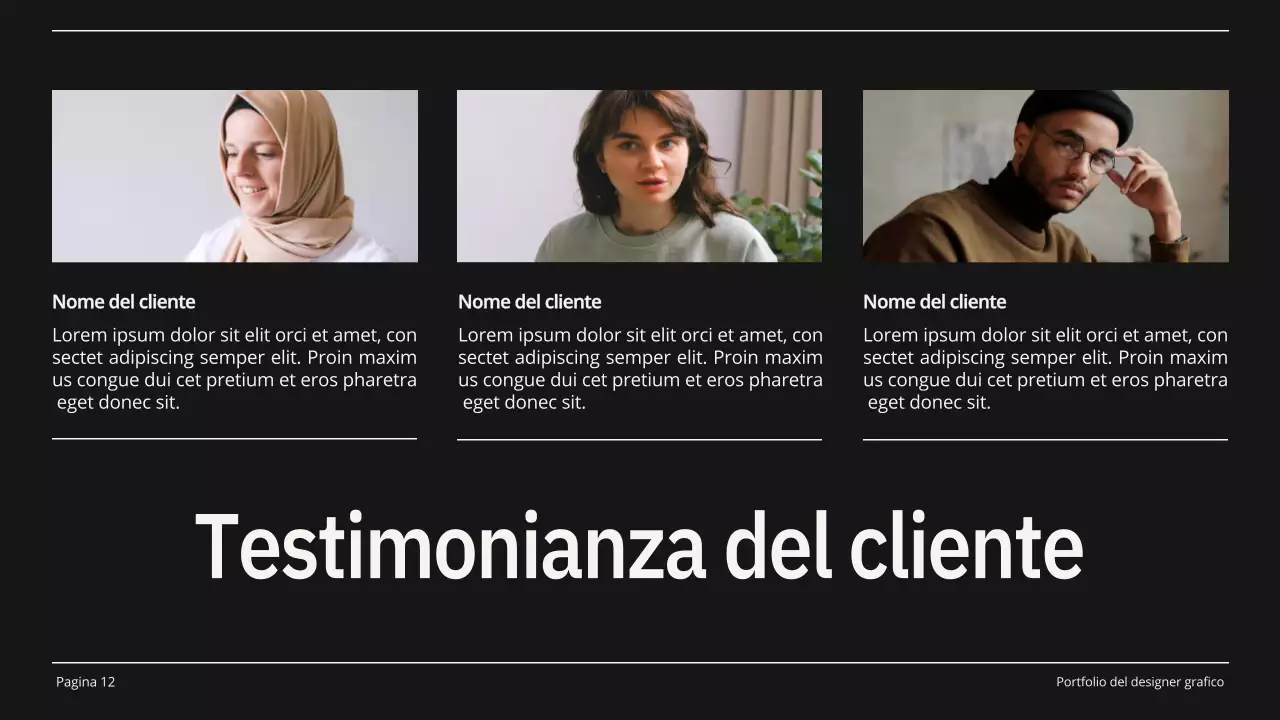 Portafoglio di designer grafico minimalista beige e nero