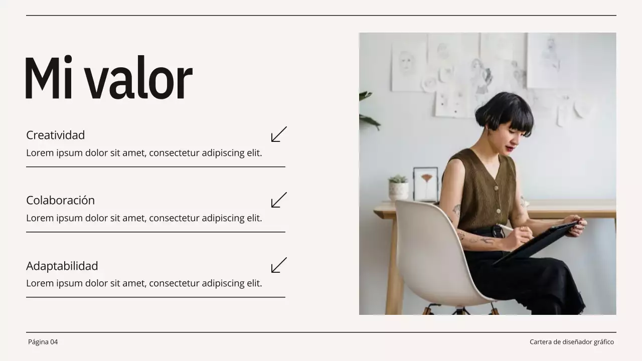 Cartera de diseño gráfico minimalista en beige y negro