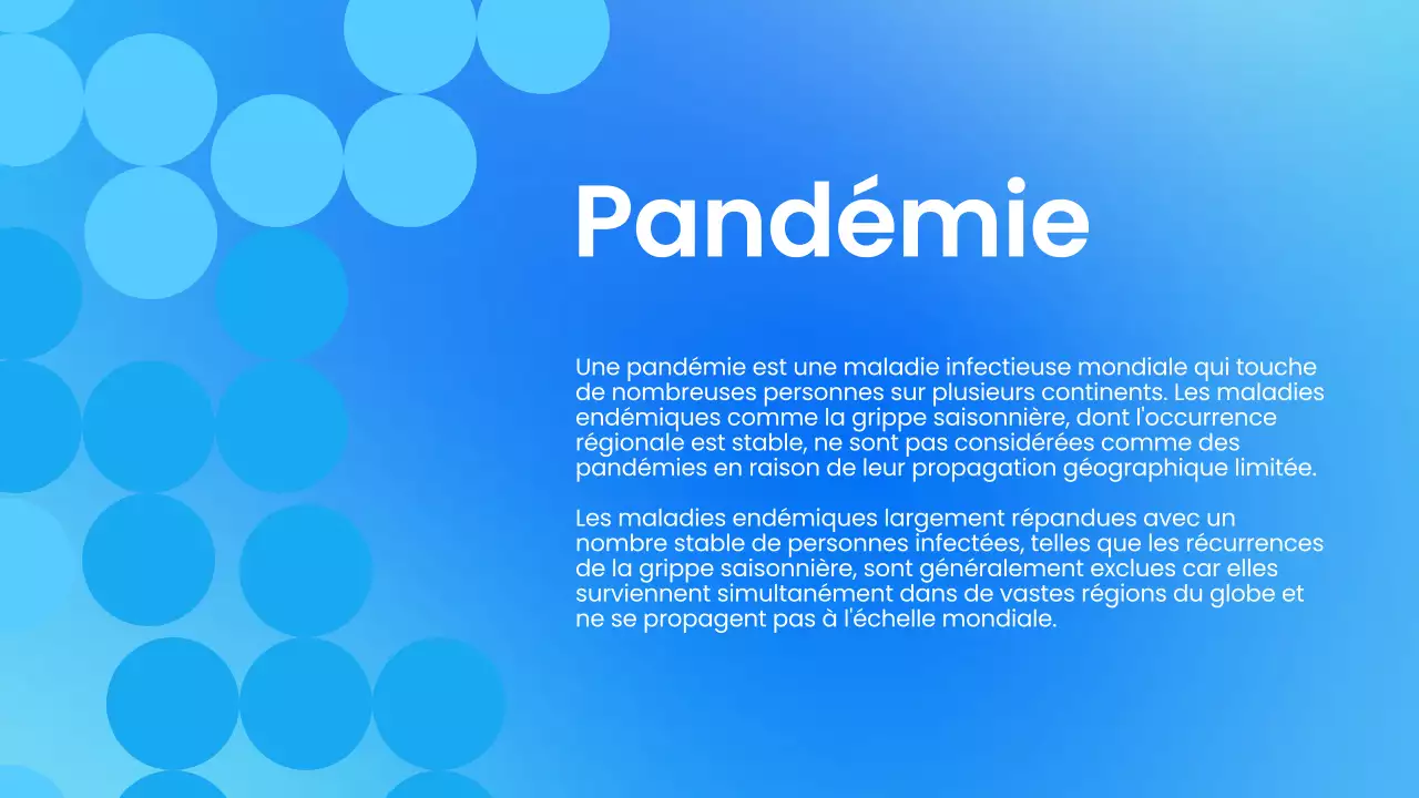 Matériel de conférence sur les pandémies modernes bleu blanc