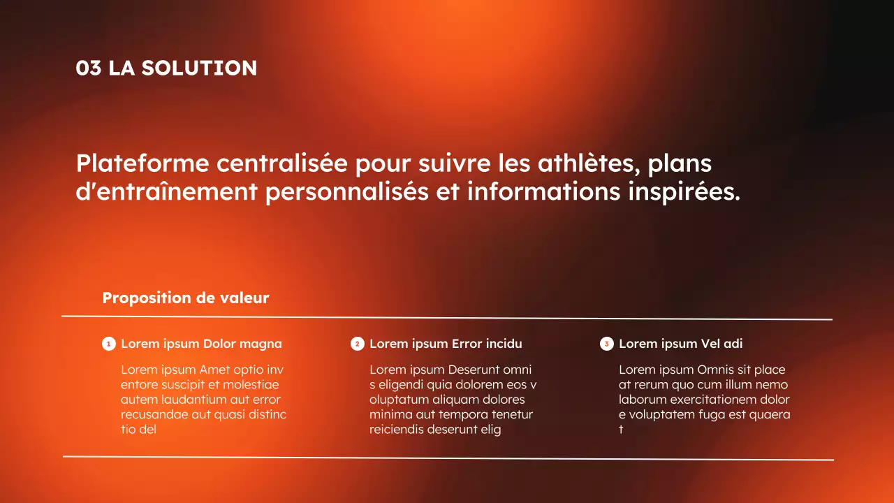Applis de sport et de fitness modernes orange et noires Product Pitch