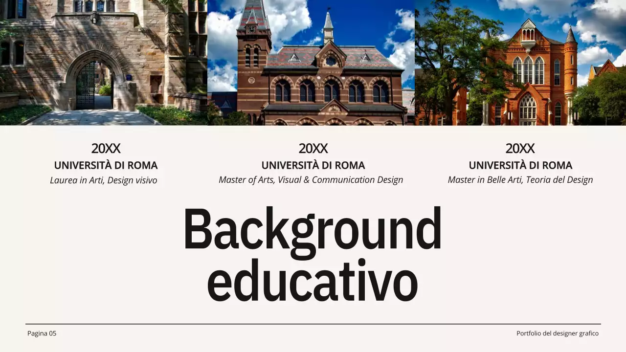 Portafoglio di designer grafico minimalista beige e nero