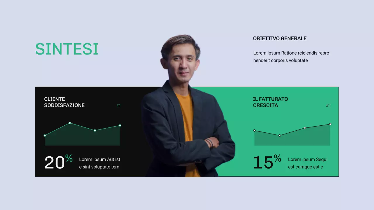 Rapporto OKR moderno verde e blu