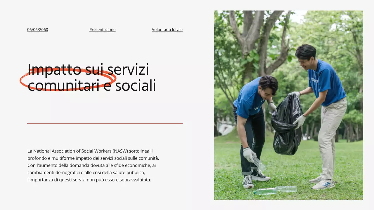 Arancione Promozione minima del programma di opportunità di volontariato locale