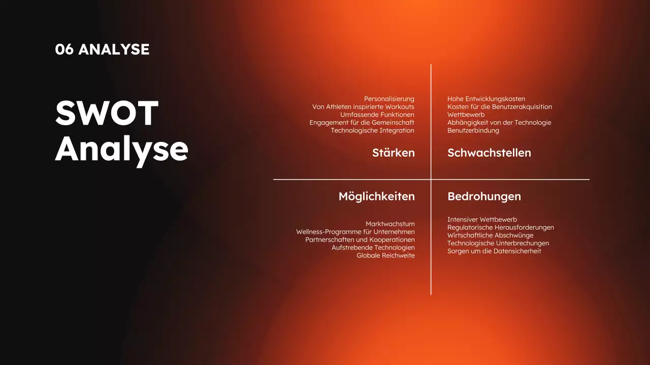 Orange-schwarze moderne Sport- und Fitness-App Produktpräsentation