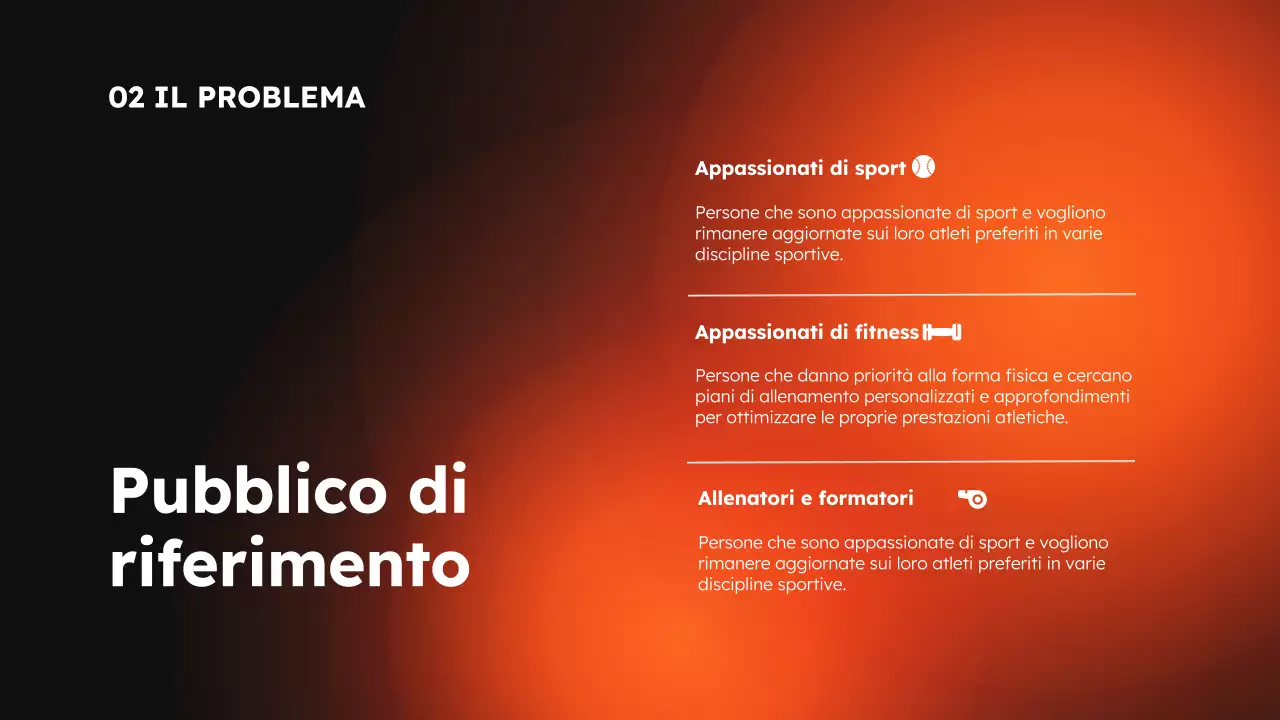 App moderna per lo sport e il fitness arancione e nera Presentazione del prodotto