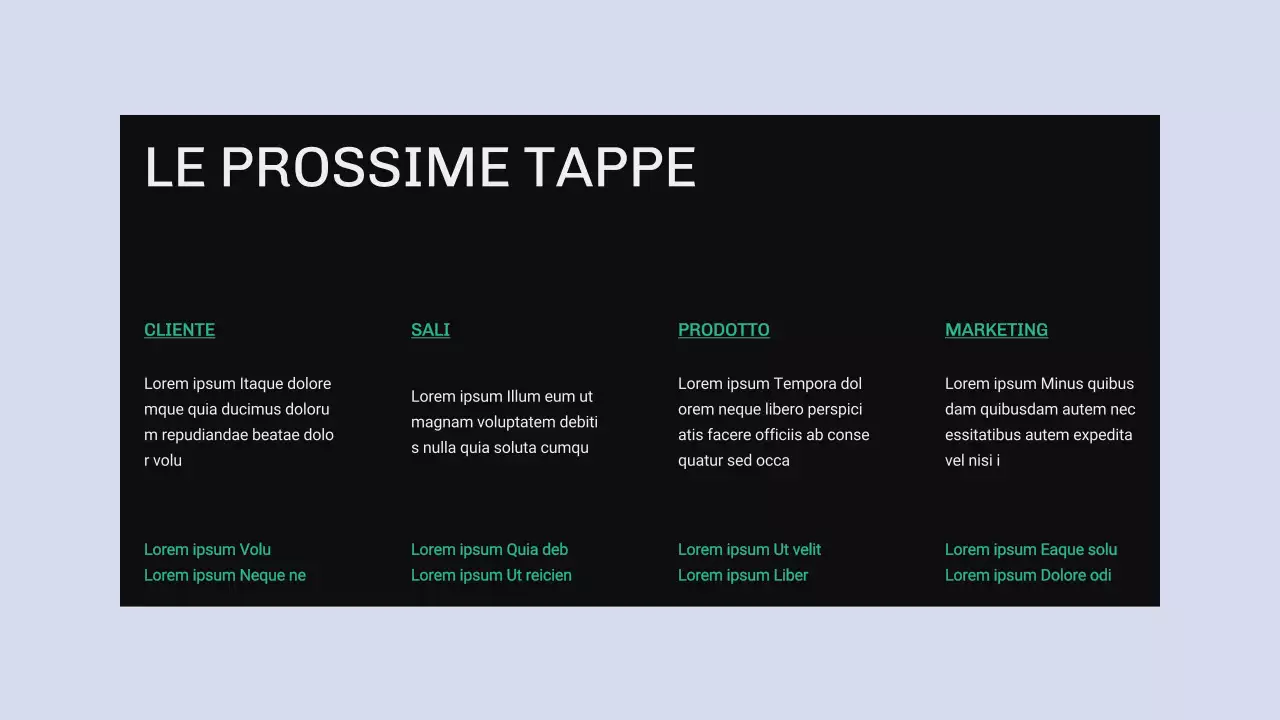 Rapporto OKR moderno verde e blu