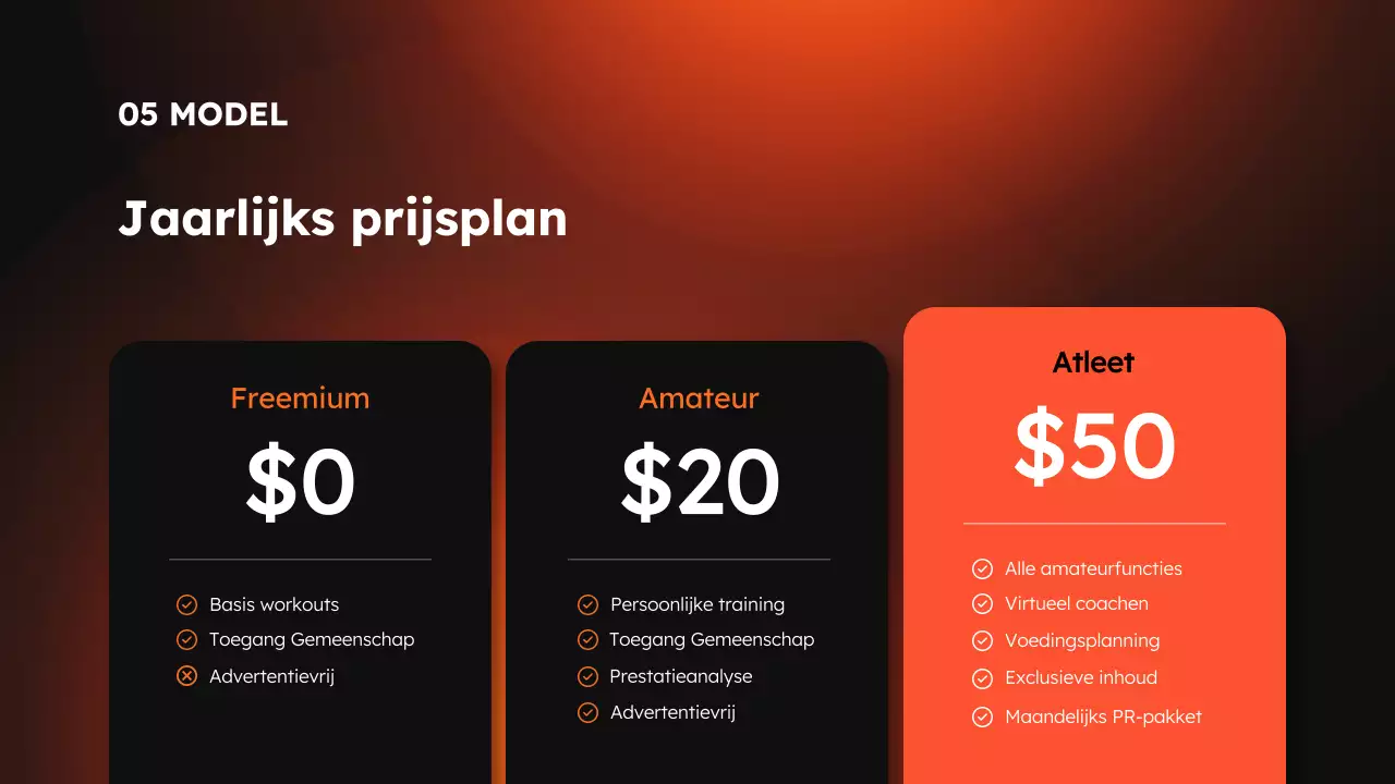 Oranje en Zwart Moderne Sport en Fitness App Product Pitch