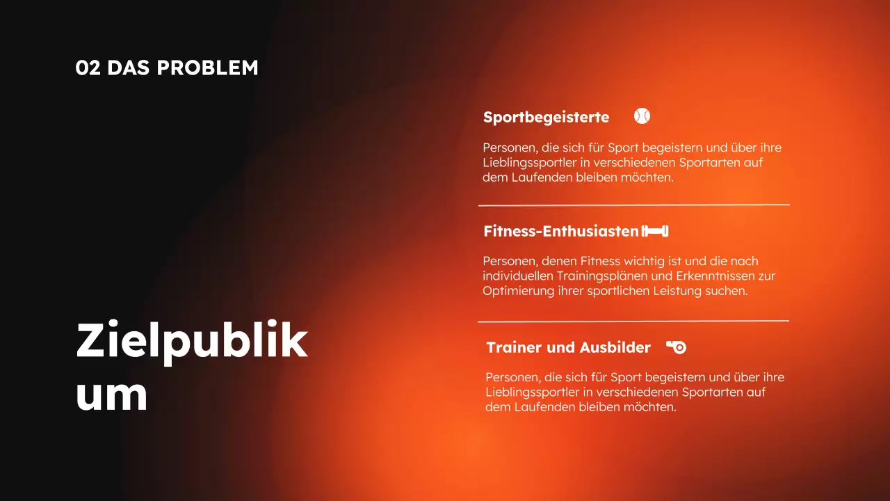 Orange-schwarze moderne Sport- und Fitness-App Produktpräsentation