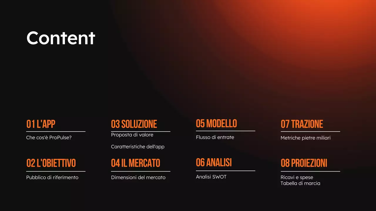 App moderna per lo sport e il fitness arancione e nera Presentazione del prodotto