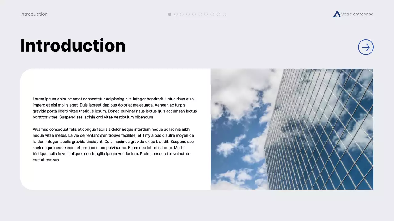 Proposition de projet minimale moderne, grise et bleue