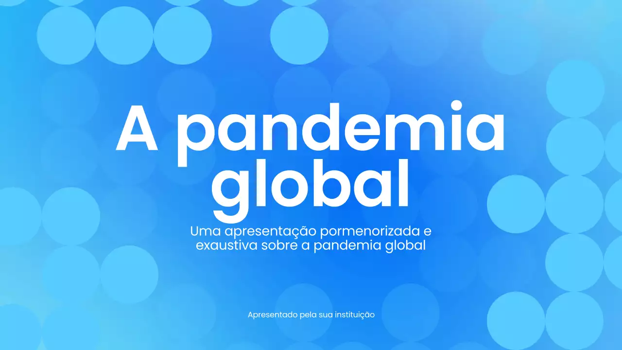 Azul Branco Material de conferência sobre a pandemia moderna