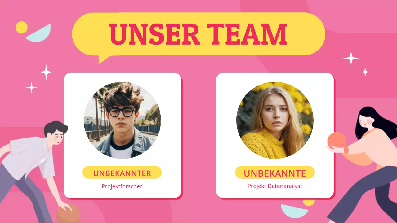 Blaues und rosafarbenes fettes Gruppenprojekt-Klassenmaterial