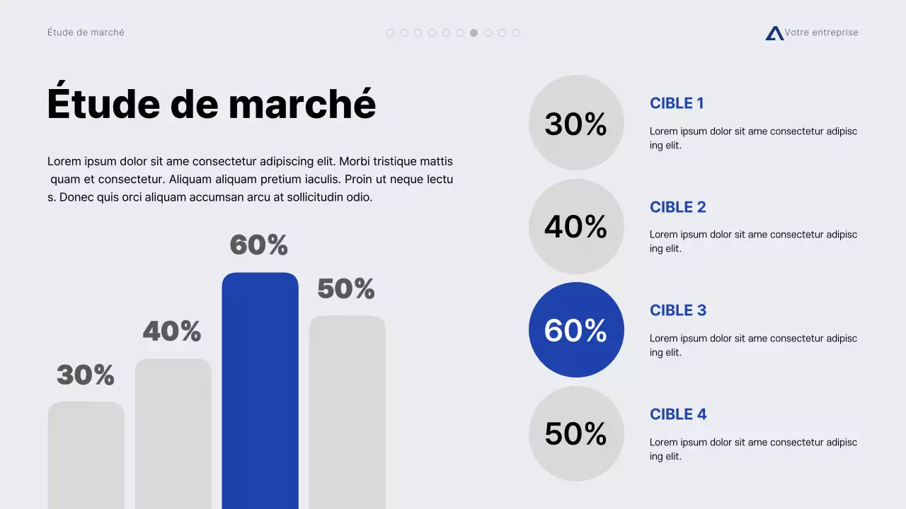 Proposition de projet minimale moderne, grise et bleue