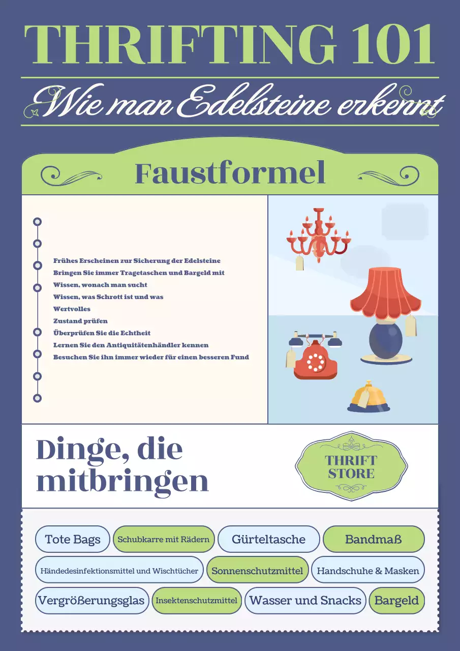 Blau und Grün Vintage Thrifting 101 Anleitung zum Erkennen von Edelsteinen