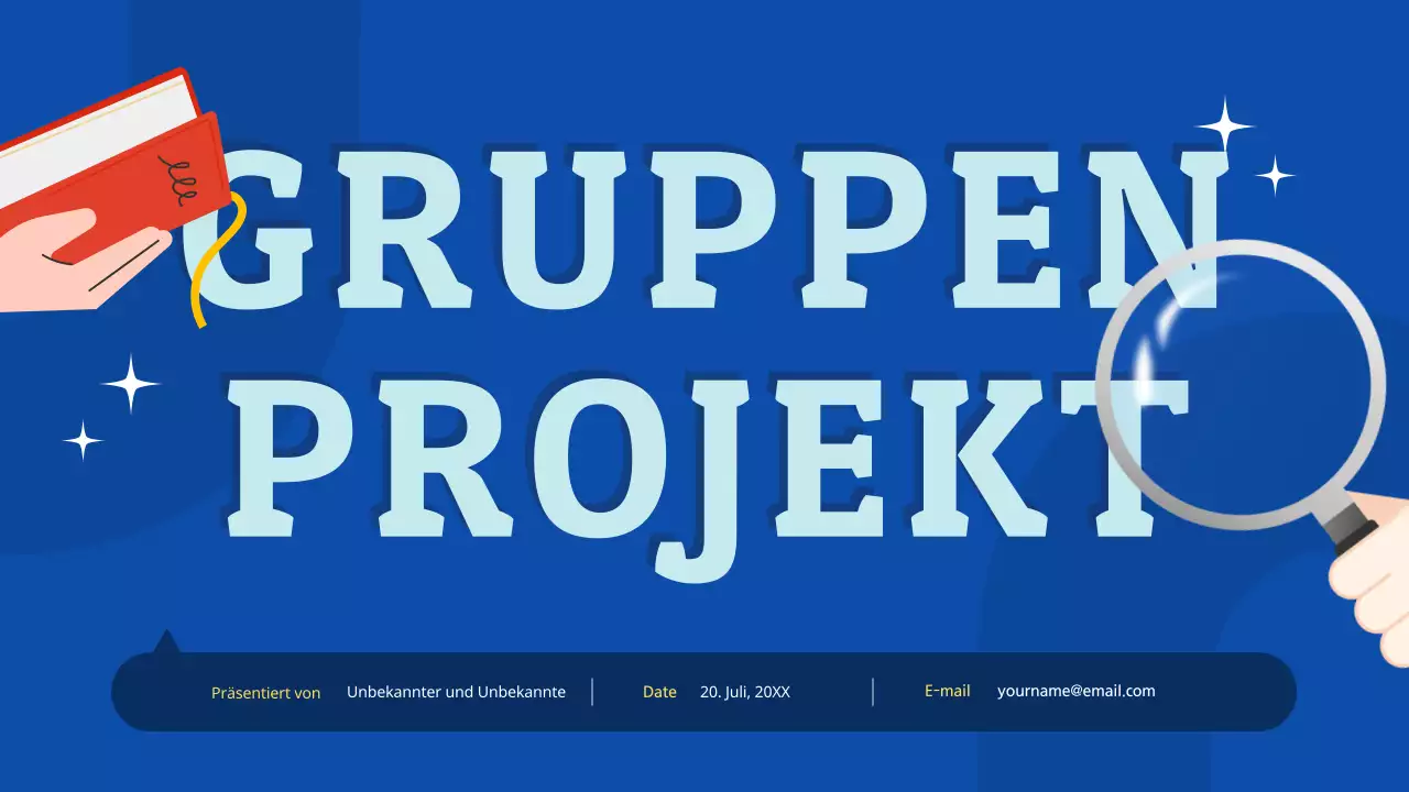 Blaues und rosafarbenes fettes Gruppenprojekt-Klassenmaterial