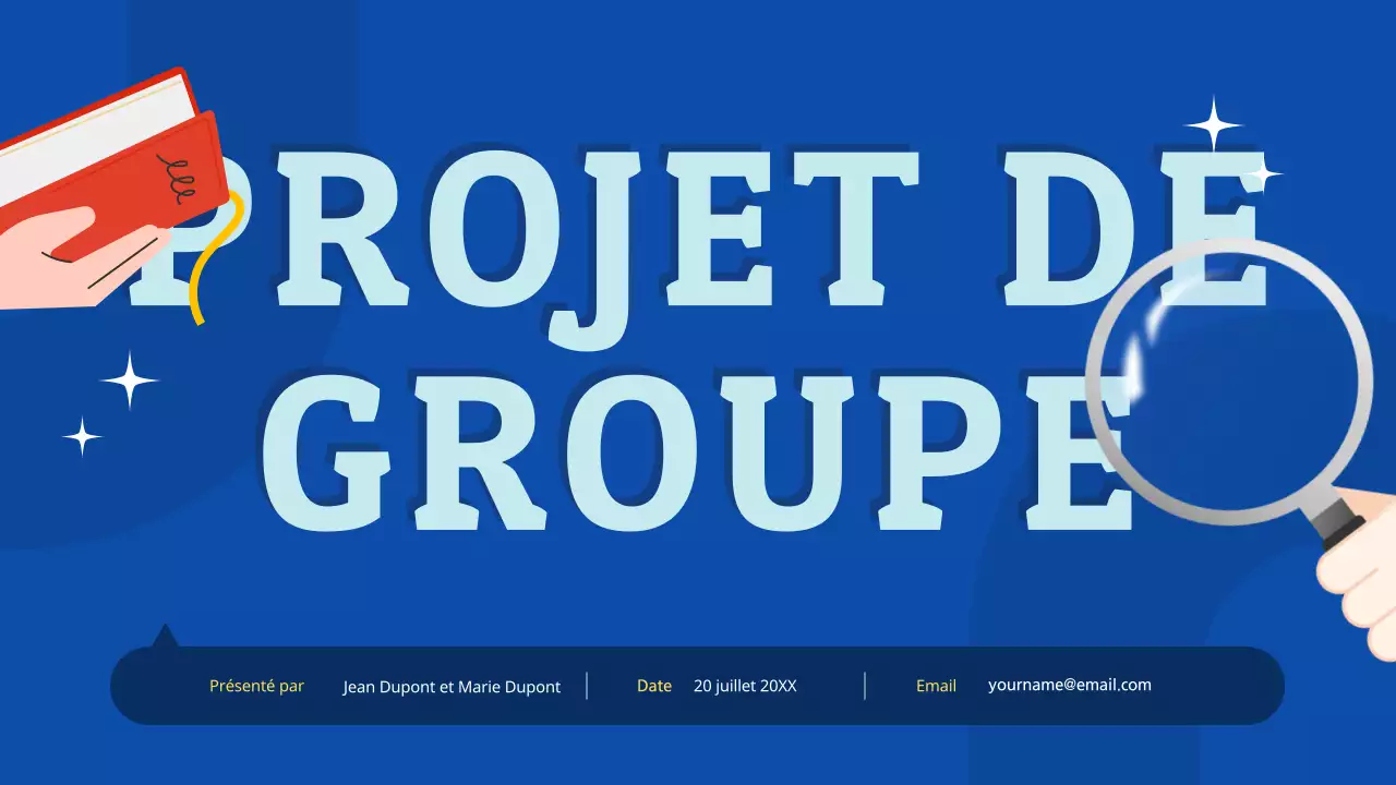 Projet de groupe bleu et rose en gras Matériel de classe