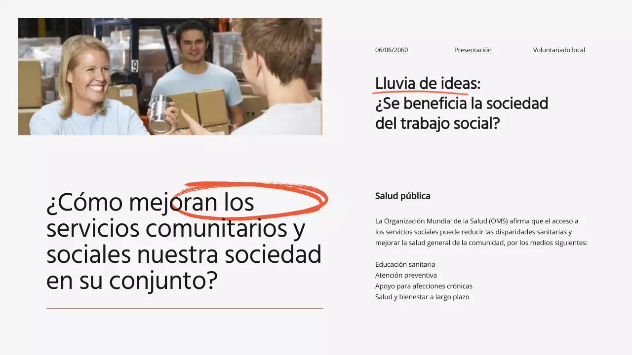 Orange Promoción mínima del programa local de oportunidades de voluntariado