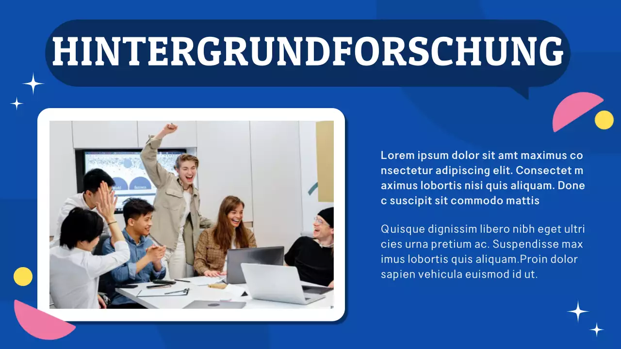 Blaues und rosafarbenes fettes Gruppenprojekt-Klassenmaterial