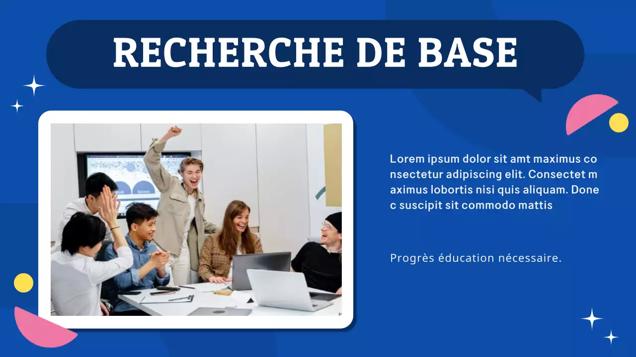 Projet de groupe bleu et rose en gras Matériel de classe