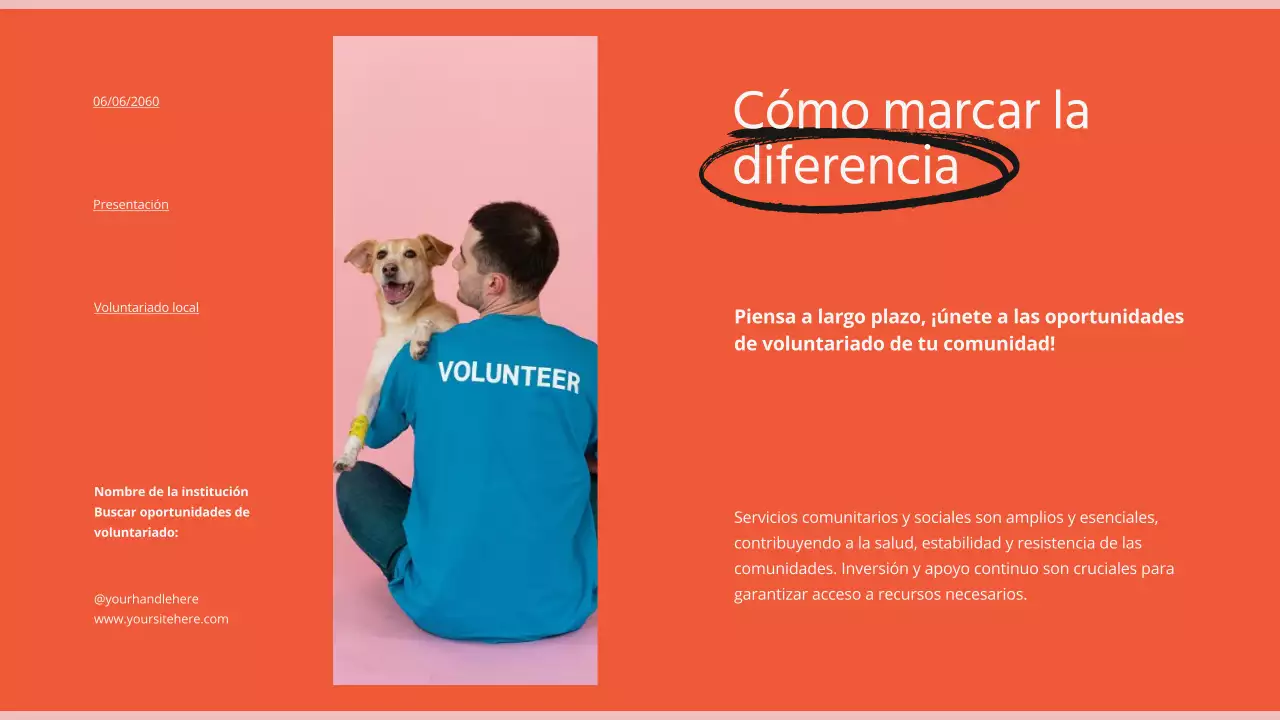 Orange Promoción mínima del programa local de oportunidades de voluntariado