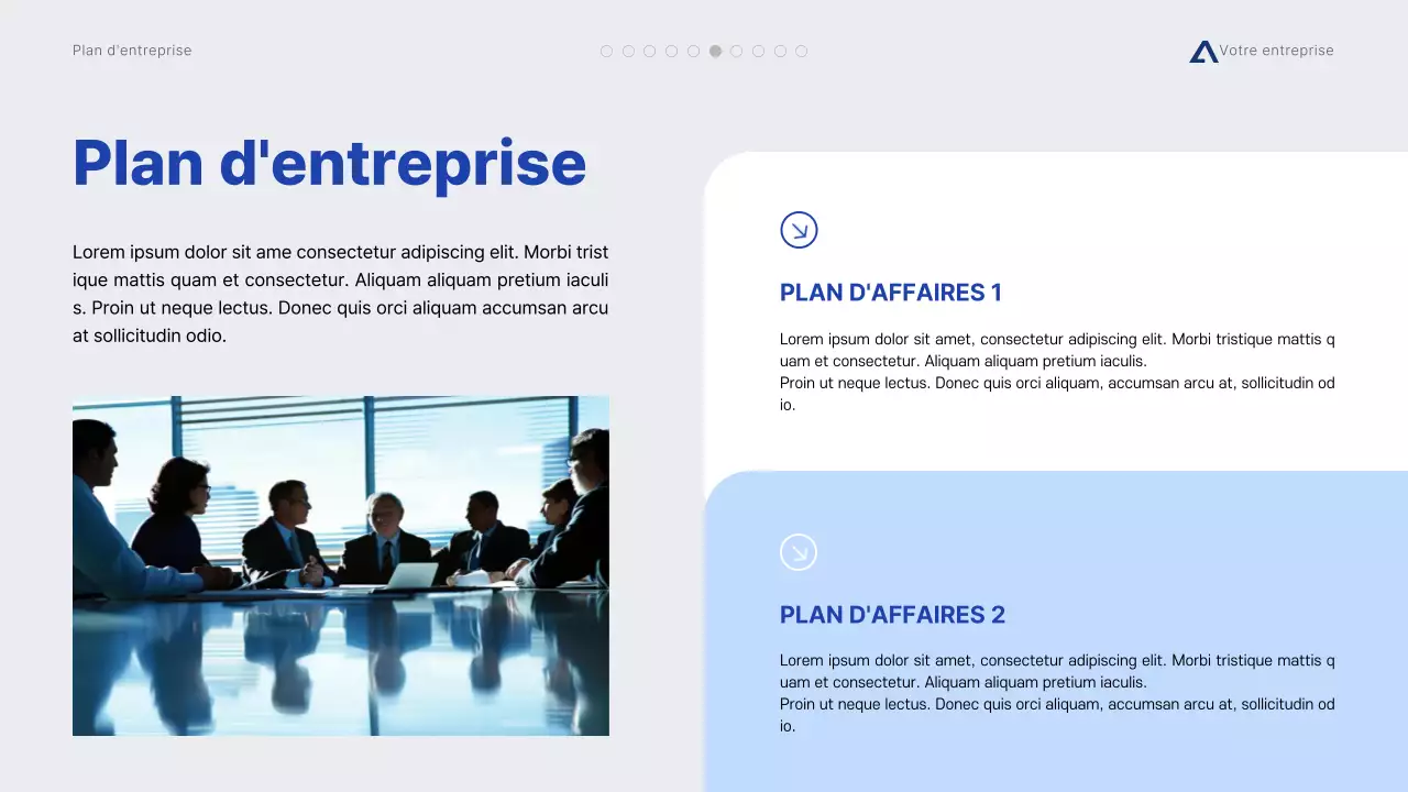 Proposition de projet minimale moderne, grise et bleue