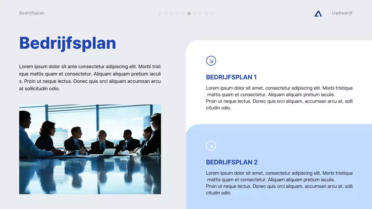 Grijs en Blauw Modern Minimaal Projectvoorstel