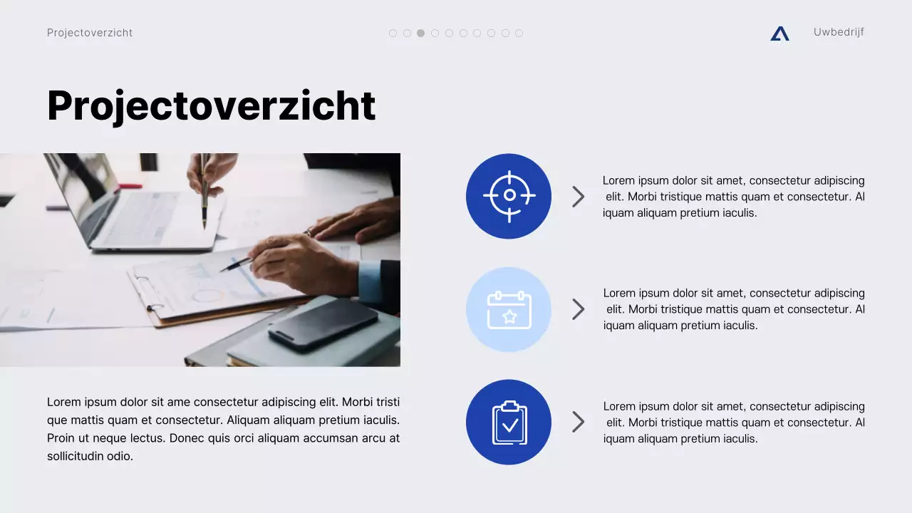 Grijs en Blauw Modern Minimaal Projectvoorstel