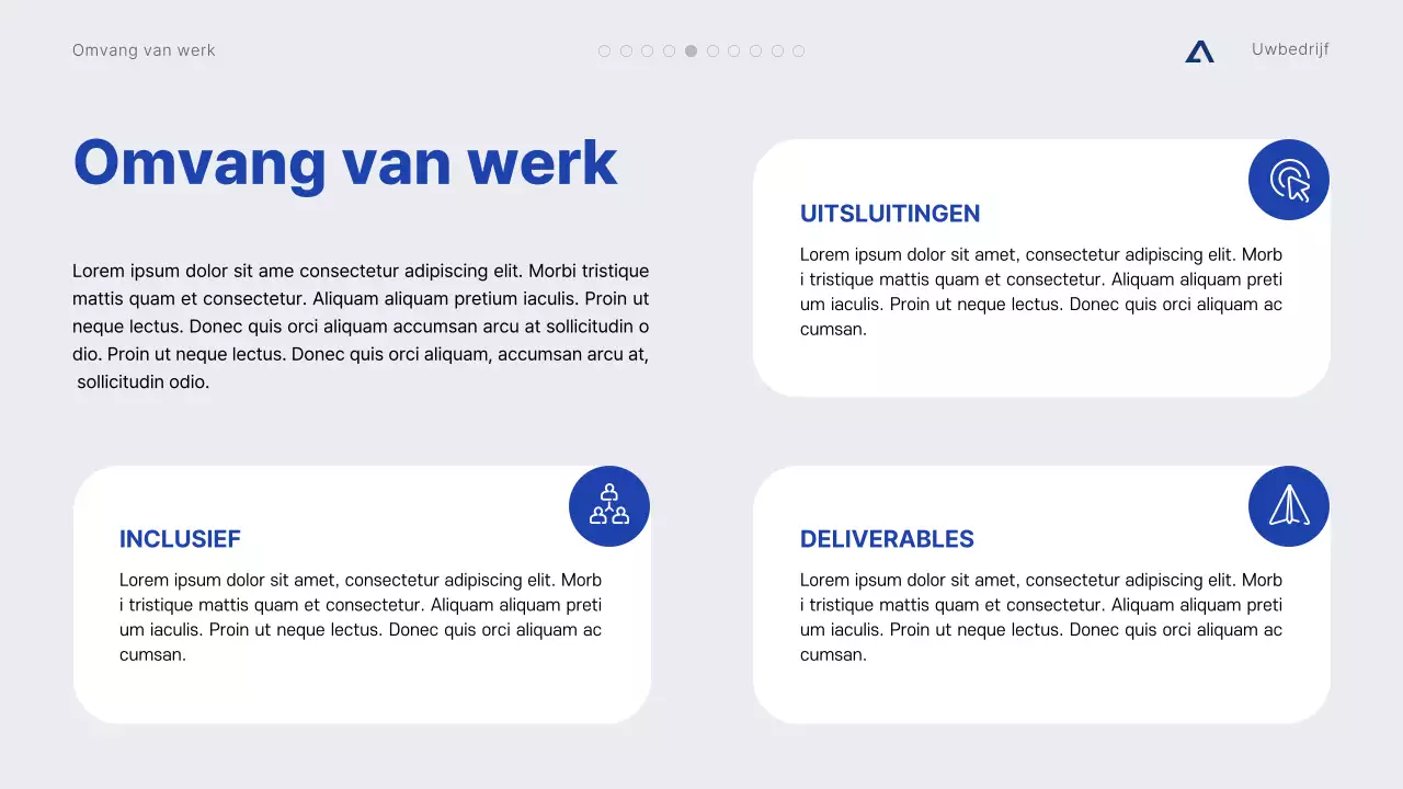 Grijs en Blauw Modern Minimaal Projectvoorstel