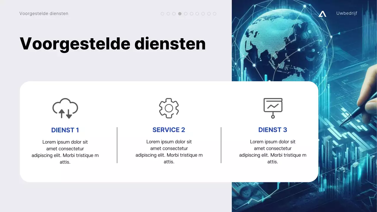 Grijs en Blauw Modern Minimaal Projectvoorstel