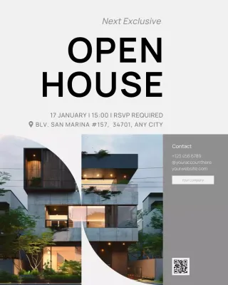 White Minimal Luxury Open House Real Estate Instagram Post