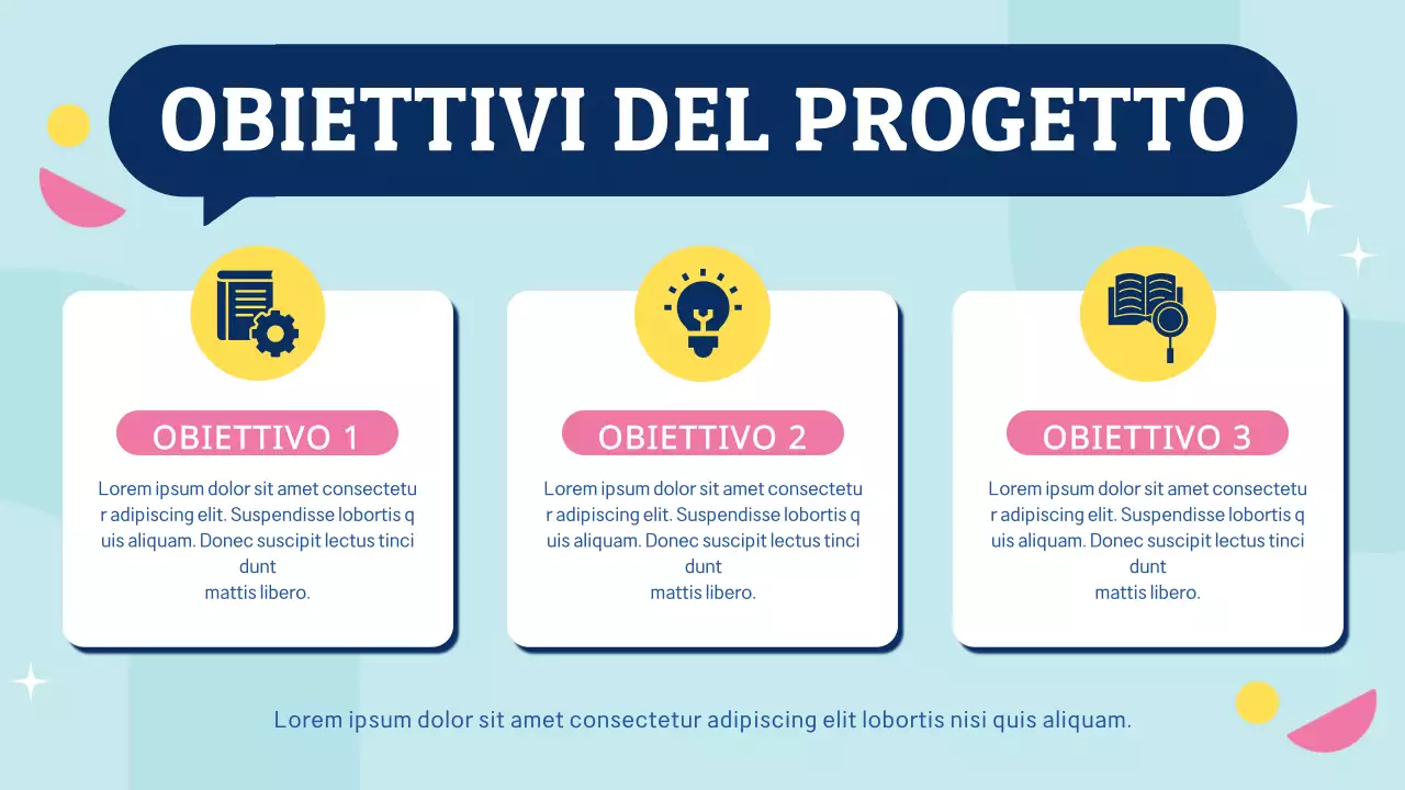 Materiale di classe per il progetto di gruppo in grassetto blu e rosa