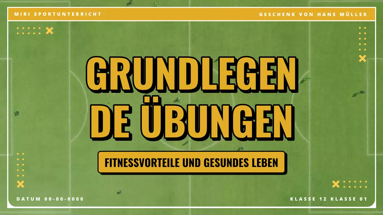 Gelbe grüne Vintage-Übung Wesentliche Klasse Materialien