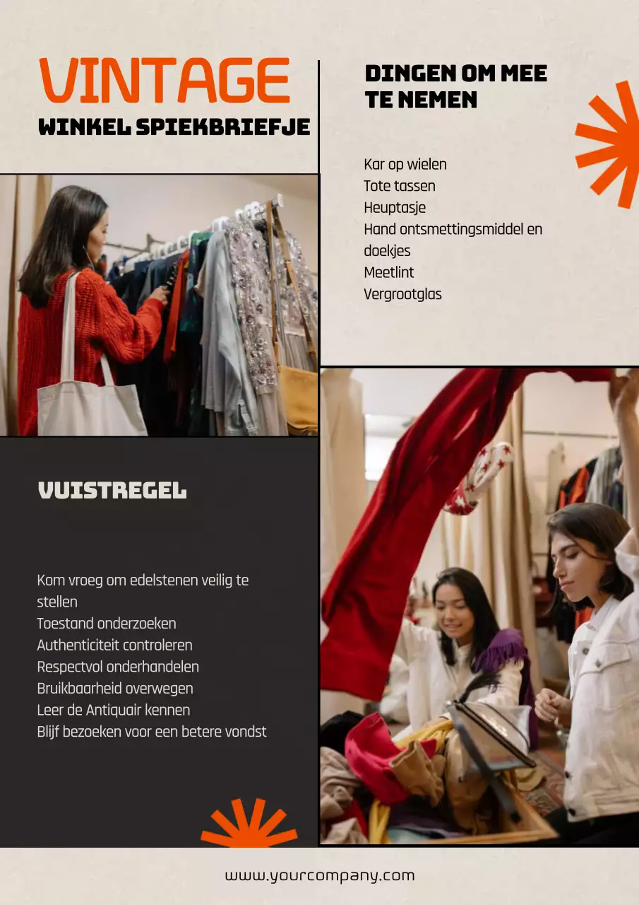 Tips voor kringloopwinkels in rood beige