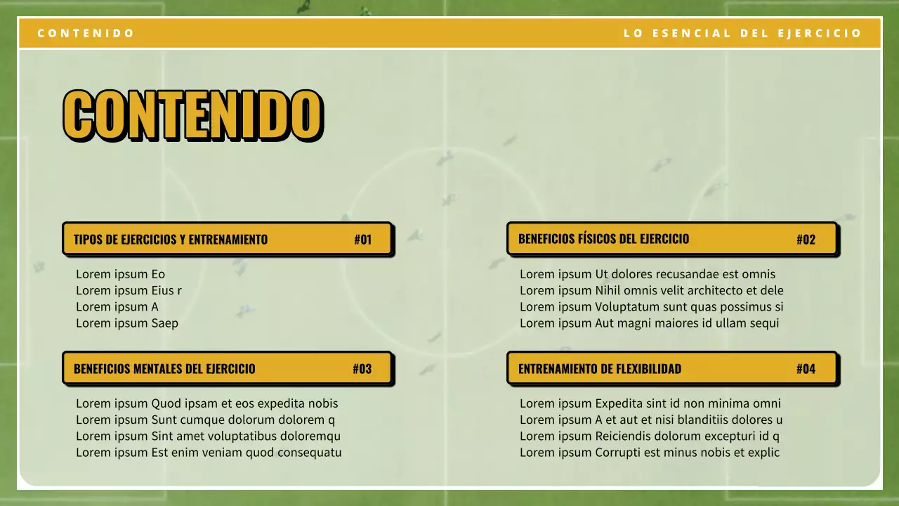 Amarillo verde vintage exercise essentials material de clase