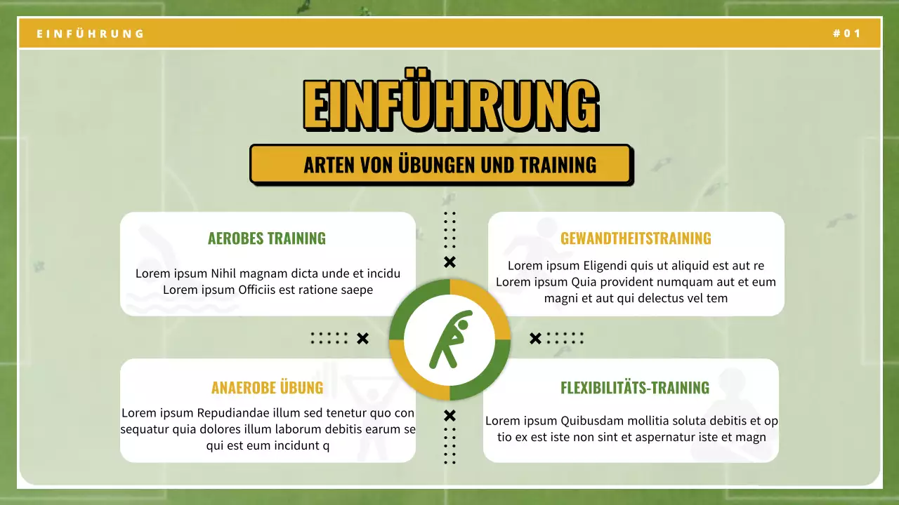 Gelbe grüne Vintage-Übung Wesentliche Klasse Materialien