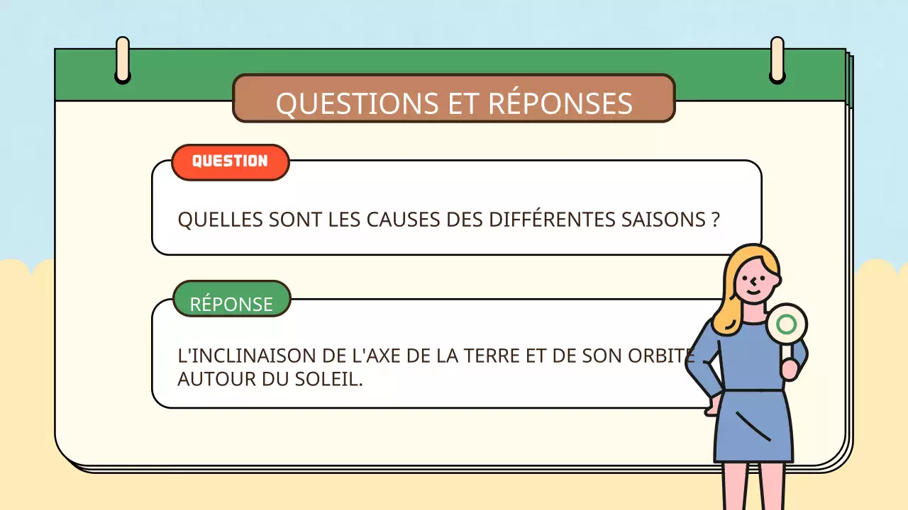 Jaune bleu simple naturel quatre saisons matériel de classe