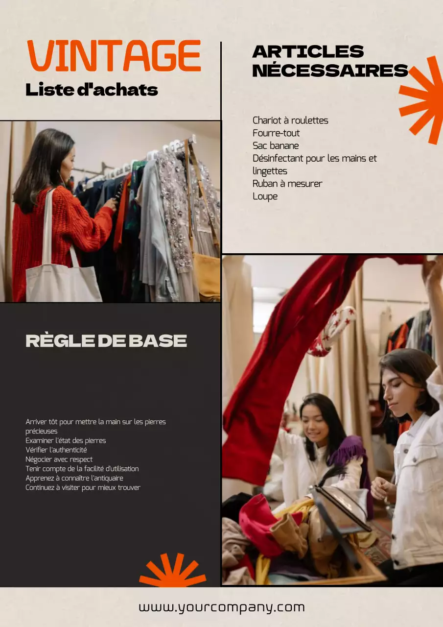 Beige Rouge Conseils de base pour le Thrifting de Thrift Stores Guide